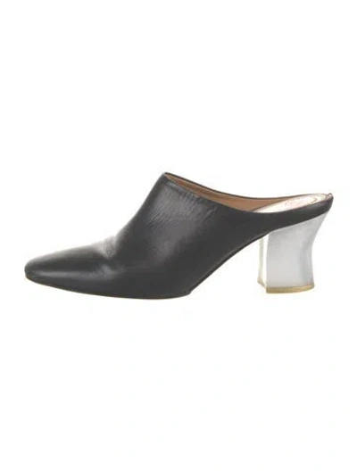 Pre-owned The Row Adela Leather Mules In Black
