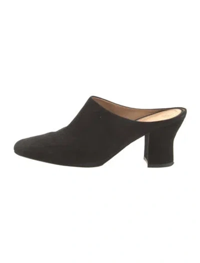 Pre-owned The Row Adela Suede Mules In Black