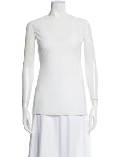 Pre-owned The Row Adela Top Scoop Neck Top In White