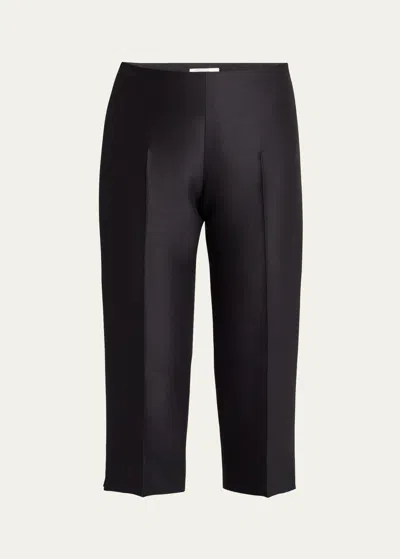 The Row Adelie High-rise Slit-hem Capri Pants In Black