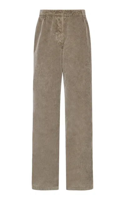 The Row Adler Cotton Corduroy Pants In Brown