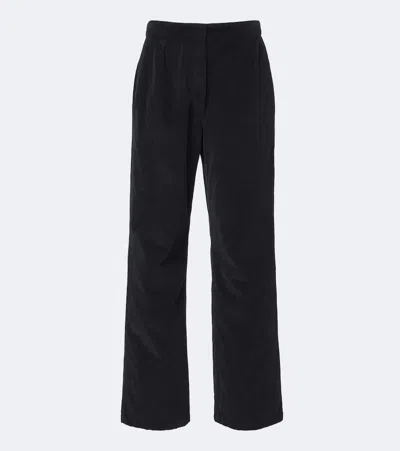 The Row Adler Cotton Corduroy Wide-leg Pants In Black