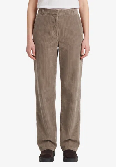 The Row Adler Straight-leg Corduroy Pants In Taupe