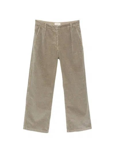 The Row Adler Velvet Trousers In Brown