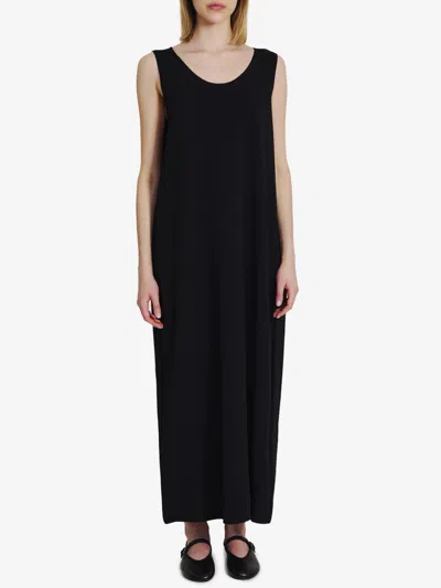 The Row Lidia Silk Midi Dress In Black