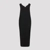 The Row Sleeveless Midi Dress With Viscose-polyester Blend In Black