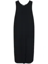 The Row Agla Viscose Blend Midi Dress In Black
