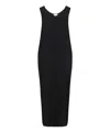 The Row Sleeveless Midi Dress With Viscose-polyester Blend In Black