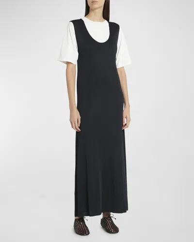 The Row Agla Scoop-neck Sleeveless Maxi Dress In Black
