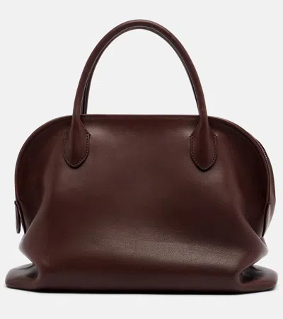 The Row Agnes 12 Leather Top-handle Bag In Brown