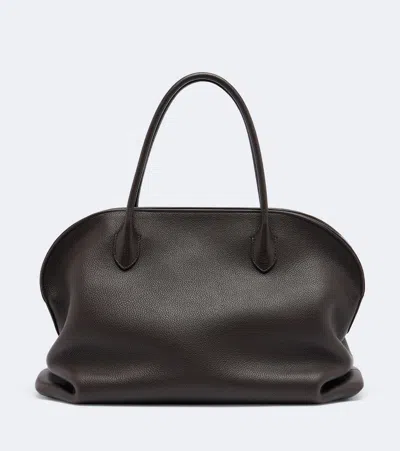 The Row Agnes 12 Leather Tote Bag In Brown