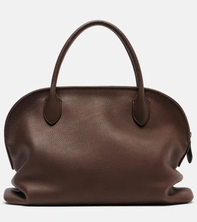 The Row Agnes 12 Medium Leather Tote Bag In Brown