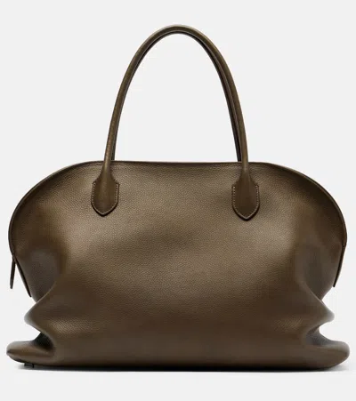 The Row Agnes 15 Leather Tote Bag In Green