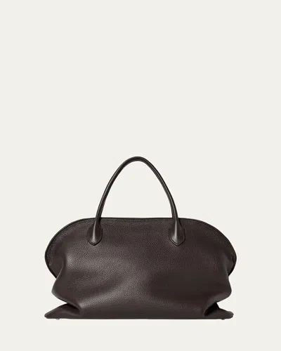 The Row Agnes 15 Top-handle Bag In Grain Leather In Brown