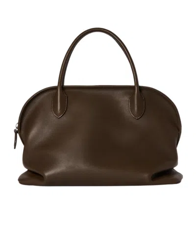 The Row Agnes Leather Handbag In Brown