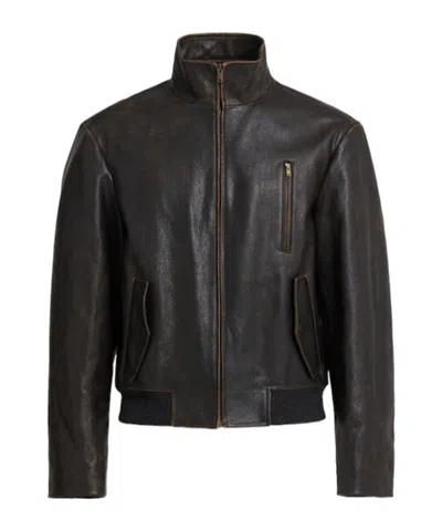 The Row Akia Leather Jacket In Black