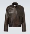 The Row Akia Jacket In Leather In Brown