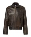 The Row Akia Jacket In Leather In Brown