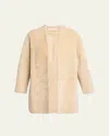 The Row Alarise Lamb Shearling Open Coat In Neutral