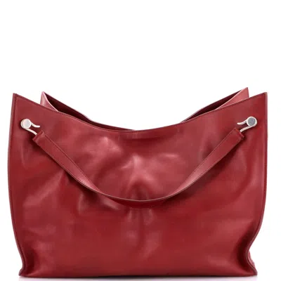 The Row Alexia Tote Leather Medium In Red