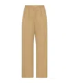 The Row Alfidis Cotton And Cashmere Trousers In Brown