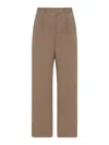 The Row Alfidis Cotton Trousers In Brown
