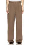 The Row Alfidis Pima Cotton Pant In Brown