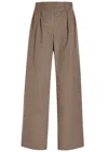 The Row Alfidis Pleated Cotton-poplin Trousers In Gray