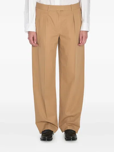 The Row Alfidis Pleated Trousers In Brown