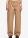 The Row Alfidis Cotton And Cashmere Trousers In Brown