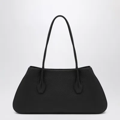The Row Black Alger Shoulder Bag In Leather
