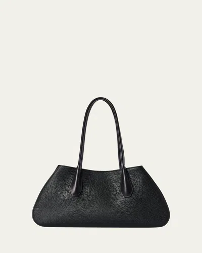 The Row Alger Geometric Shoulder Bag In Leather In Black