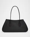 The Row Alger Geometric Shoulder Bag In Leather In Black
