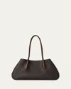 The Row Alger Geometric Shoulder Bag In Leather In Brown