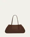 The Row Alger Geometric Shoulder Bag In Smooth Leather In Brown