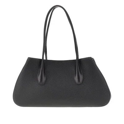 The Row 'alger' Grained Leather Bag In Black