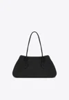 The Row Alger Leather Shoulder Bag In Black