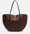 The Row Alger Leather Tote Bag In Brown