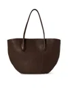 The Row Alger Leather Tote Bag In Brown