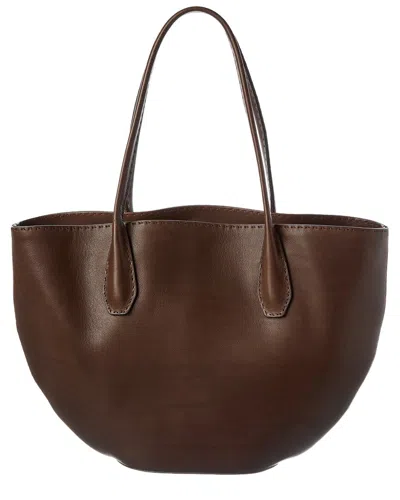 The Row Alger Leather Tote In Purple