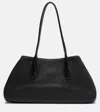 The Row Alger Geometric Shoulder Bag In Leather In Black