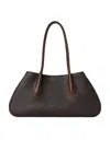 The Row Alger Geometric Shoulder Bag In Leather In Brown