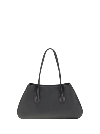 The Row Alger Geometric Shoulder Bag In Leather In Black