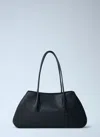 The Row Alger Geometric Shoulder Bag In Leather In Black