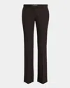 The Row Ali Straight-leg Wool-silk Pants In Dark Aniline