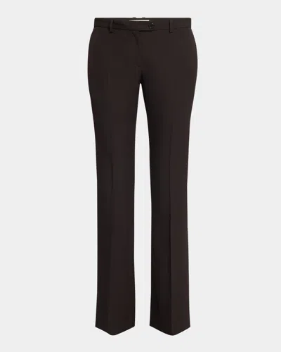 The Row Ali Straight-leg Wool-silk Pants In Dark Aniline