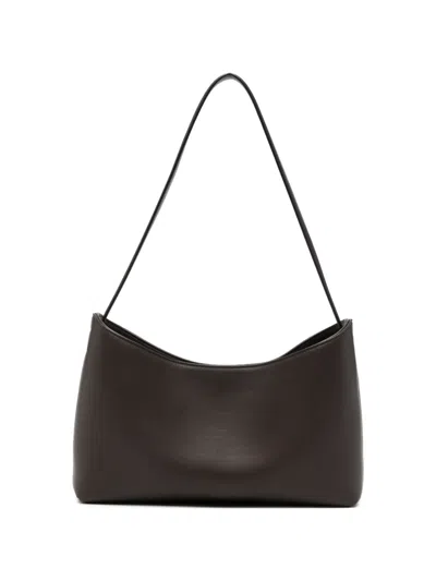 The Row Alma Leather Shoulder Bag In Brown