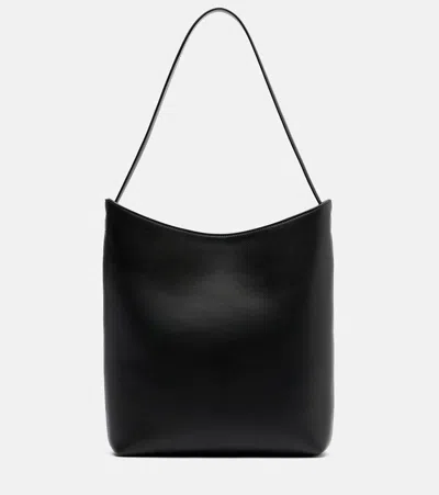 The Row Alma Medium Leather Shoulder Bag In Black