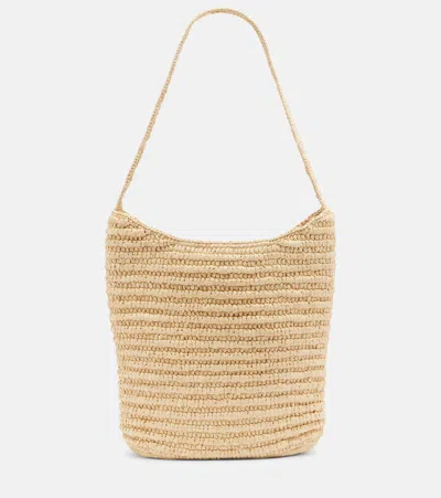 The Row Alma Medium Raffia Shoulder Bag In Yellow