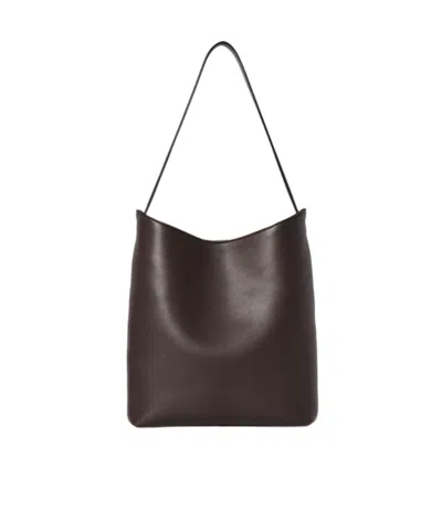 The Row Alma Shoulder Bag In Dark Brown